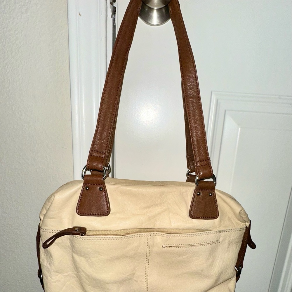 Stone Mountain Leather Cream/Brown Bag - Picture 2 of 10